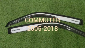 กันสาด กันลม คิ้ว สีขาว ทรงTRD รถตู้ โตโยต้า คอมมูเตอร์ 2005 - 2014 - 2018 ใส่ร่วมกันได้ A