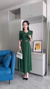Đầm maxi form dài bèo ngực đính ngọc khoen eo tay phồng Misa - MS0307(Hình thật shop chụp)