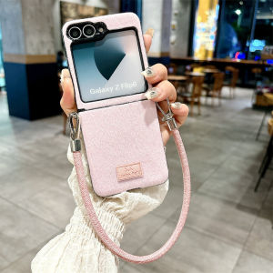 Samsung ZFlip6 Plush Side Buckle Phone Case New Fashion Autumn Winter Protective Cover ZFlip5 Corded Mens Creative Personalized