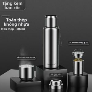 nRMEi | Bình Giữ Nhiệt Dung Tích Lớn Inox Toàn Thân Ngăn Lọc Trà Tiện Lợi