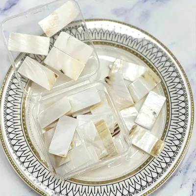50pcs Rectangle Mother of Pearl Mosaic Tiles Natural Shell Mosaic Pieces for Home Decoration Crafts materials hobbies