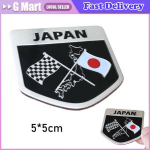1PCS 3D Aluminum Japan Japanese Flag Emblem Badge Car Sticker Tail Decal for Toyota Honda Suzuki Nissan Lexus Auto Accessories