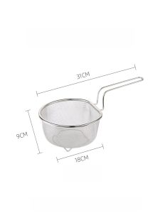 304 Stainless Steel Kitchen Sieve Drain Basket Noodle Skimmer Fine Mesh Filter Net for Cooking Boiling Frying Hot Pot