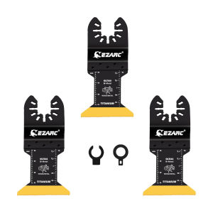 EZARC 3PCS Titanium Oscillating Tool Blades Oscillating Multitool Saw Blades for Metal Wood Nails Screws Cutting Plastic
