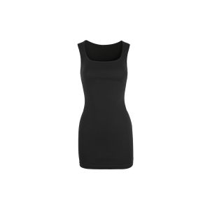 Jim Kennet Basic Square Collar Sleeveless Slim Fit Elastic Wrap around Dress Casual Style Spring Summer Womens Dress