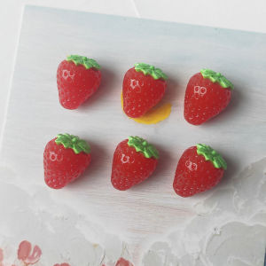 6pcs Cute Strawberry Fridge Magnet Set Home Decor Kitchen Fruit Decoration Ornaments Lovely Pink 3 Color