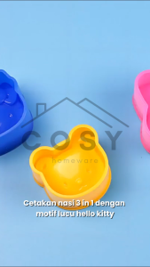 COSY Cetakan Bento Lucu Anak│Cetakan Nasi Bulat Bola Bekal Anak│Cetakan Bekal Nasi Anak isi 3 Motif Varian / 3 in 1│Rice Ball Shaker Onigiri Sushi│Rice Mold Cetakan Nasi Warna Warni