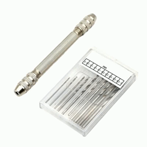 PHYHOO DIY เครื่องมือบิดมือเจาะมินิหัวคู่ล็อคมือแผลลวดทองแดงสำหรับพวงกุญแจผม