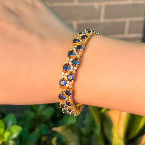 AAA สีฟ้าสีขาวลูกบาศก์เพทายสไตล์ไทยปรับได้สำหรับ B170 งานหมั้นปาร์ตี้