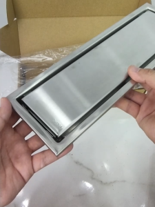 JUNMO Stainless Steel Rectangular Floor Drain Anti Odor Invisible Large Displacement