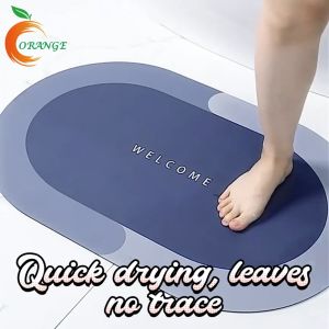 ORANGE Keset Diatomite 3D Anti Slip Nyerap Air 40x60cm - Keset Kamar Mandi Diatomite Murah Anti Bau