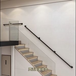 Simple Iron Stair Handrail Railing for The Elderly Pregnant Women and Children Against The Wall Non-slip Home Self-installed Kindergarten Bar Dessert Shop Corridor Handle Black White Gold Handrail Staircase