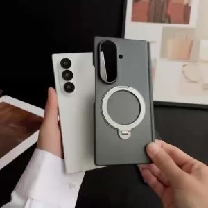 szhaiyu | For Samsung Galaxy Z Fold 8 Ultra Z Fold 8 7 6 5 4 Skin Feel Case With 360 Rotating Magnetic Kickstand Screen Protector Cover