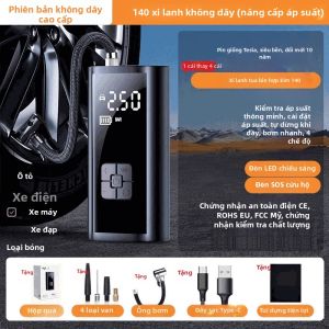 HELLOLEIBOO | Bơm hơi xe đạp điện mới loại đường cao tốc có đồng hồ đo áp suất dùng tại nhà Bơm khí nén đa năng cho xe đạp và xe điện