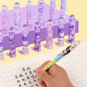 6Pcs/Bag Kawaii Sanrio Pencil Cap Cartoon Hello Kitty Kuromi Pen Topper Covers Pencil Extender Stationery School Supplies