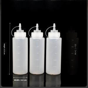 Food Grade Plastic Squeezy Sauce Bottle Kitchen Tomato Salad Dressing Bottle Home Use Seasoning Oil Pot Style 5pcs Set