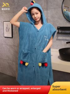 ผ้าขนหนูอาบน้ำแบบสวมหัวหนาสำหรับผู้หญิง ผ้าขนหนูแห้งเร็ว ผ้าคลุมกันน้ำ ผ้าขนหนูสำหรับใช้ในบ้านและโรงแรม