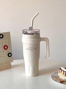 1140ML Stainless Steel Tumbler with Straw and Handle Coffee Mug With Lid  Vacuum Flask Hot And Cold Tumbler