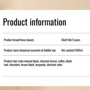 Botanical Bubble Hair Dye A longlasting colorfixing black lotion black hair coloring cream植物泡泡染发剂Plant Extract Fragrance/No Stain On Skin/Smooth As Soon As the Lid is Opened