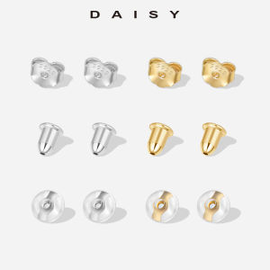 925 Sterling Silver Earring Backs Anti-Loss Silicone Ear Stoppers 18K Gold Plated Earring Hooks DIY Jewelry Accessories