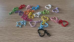 Star Shaped Snap Keychain Lobster Claw Clasp with Hanging Buckles Jump Rings for DIY Crafts Jewelry Accessory