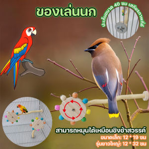 【M-Ting】ของเล่นนก นกแก้ว ของตกแต่งกรง ของใส่กรงนก ของเล่นนกแก้ว พร้อมลูกบอลหมุนได้ หลากสี ของเล่นฝึกนก