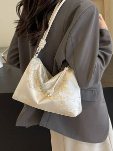 Fashionable Embroidered Underarm Bag Womens 2025 Summer New Chinese Style Simple Versatile Trendy Shoulder Bag for Young Adults