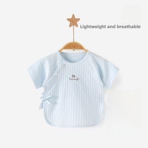 Newborn Baby Clothes Summer Thin Cotton Half Back Short Sleeve Pure Cotton Monastic Style Baby Clothes Breathable Comfortable Home Wear