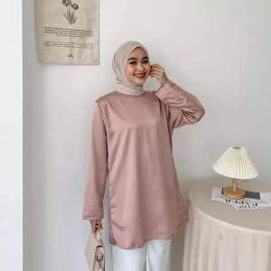 Iner tunik satin/iner tunik kondangan/iner tangan panjang/iner satin/iner manset
