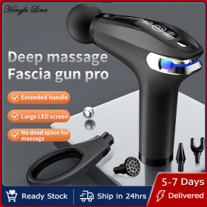 Hengfa Lina Professional Massage  Extended Handle LCD Electric Fitness Massager Deep Tissue Muscle Massage for Body Back and Neck Pain Relief