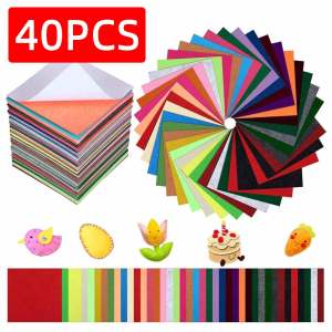 40PCS Felt Cloth Colored Felt Fabric Can Be Used For Diy Sewing Repairing And Decorating Home Crafts Handmade In Multiple Sizes
