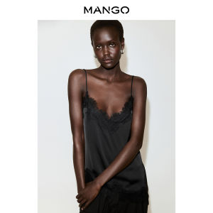 Mango | Fall New Design Lace Asymmetry Silk Tank Top