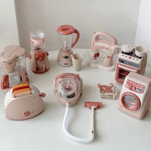 Mini Electric Kitchen Toy Set for Children Role Play Housekeeping Simulation Washing Machine Vacuum Cleaner Plastic Toys