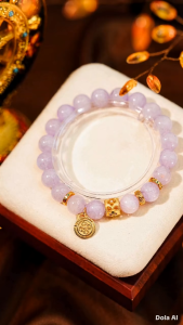 Ngọc Đan Tâm - Vòng Tay Thạch Anh Tím Lavender 10mm 3A Phối Charm Diện Phật Chùy Kim Cang Đôi