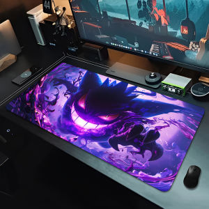 Bandai | 90x40cm Mouse Pad Anime Pokemon Esports Gamer Keyboard Mat Computer Acessories Gaming Non Slip Desk Mat Popular Gengar Mousepad