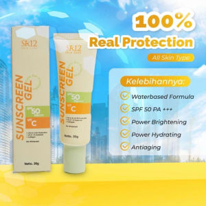 SUNSCREEN GEL SR12  50 SPF Membantu melindungi kulit dari sinar UV A & UV B