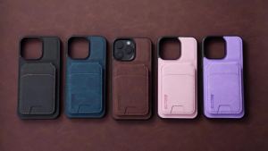 Ốp Điện Thoại Giả Da Cao Cấp SUTENI Vân Vải Vải Thiều Kèm Giá Đỡ Và Khe Đựng Thẻ Cho iPhone 13 12 11 Pro Max Cảm Giác Mờ Mịn