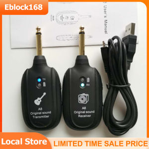 A8 UHF Wireless Guitar Transmitter & Receiver Set: 730MHz & 50M Range
