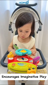 HOMIE Steering Wheel Toy Driving Simulation/Stroller Game Play/Hand-Eye Coordination/Cognitive Skill