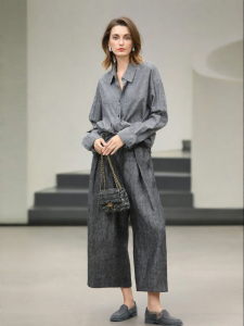 COCO BELLA | Luxury Business Casual Wide Leg 9/10 Linen Pants