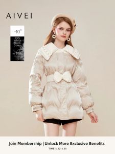 AIVEI | Gentle and Elegant Office Wear Quilted Waist Shaping Down Jacket