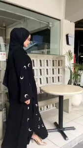 GAMIS BAJU ABAYA HITAM MODEL JALABIYAH BULAN