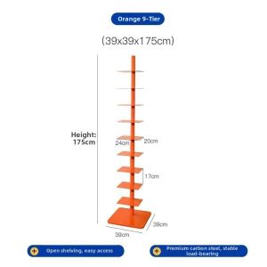 Rotating Invisible Spiral Bookshelf and Display Shelf for Living Room
