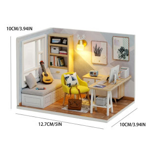 Battoom | Handmade Doll House Kit Wooden 3D Puzzle Mini DollHouse Assembly Building With Furniture Kits Toys For Xmas Birthday Gifts