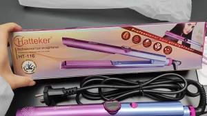Hatteker | HATTEKER Dual-Use Curling and Straightening Iron with Constant Temperature for Home Use Non-Damaging to Hair Digital Display