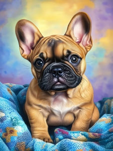 Huacan New Arrivals Diamond Painting Bulldog Puppy Blanket Diamond Embroidery Animal Set Home Decoration Gift
