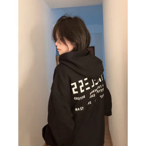 Oversize Long Sleeve Letter Sweatshirt Womens Autumn 2024 New Style Casual Hoodie Couples Comfortable Loose Fit Streetwear