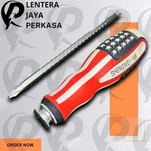 Obeng Kembang Min Plus Minus Besi Solid 2in1 Amerika USA High Quality