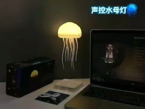 Modern Jellyfish Table Lamp USB Rechargeable Adjustable Color Changing LED Night Light with Polished Plastic Base