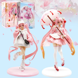 Bandai | Anime Figure Hatsune Miku Kawaii Girl Sakura Miku Dolls Sakura Cool Style FuRyu Model PVC Toys  Desktop Ornament Xmas Gifts Hot